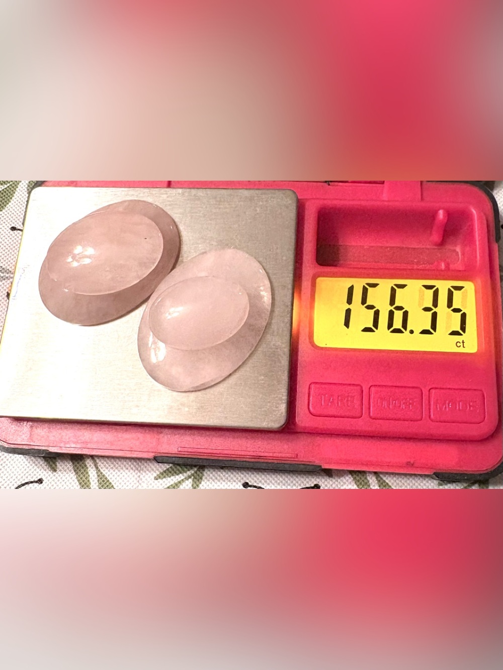 156.35 carats NATURAL ROSE QUARTZ Oval Cabochon  - 4 stones total